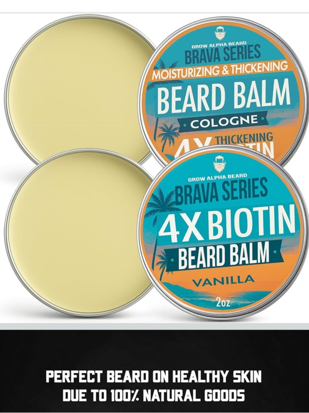 Beard Balm for Men – Beard Growth & Thickener, Shea Butter Beard Cream &